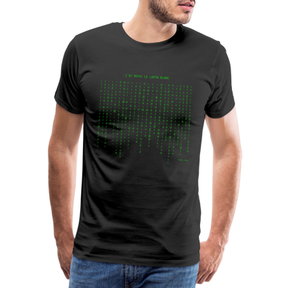 T-shirt Premium Homme : Matrix : J'ai suivi le lapin blanc - noir