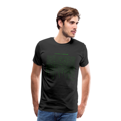 T-shirt Premium Homme : Matrix : J'ai suivi le lapin blanc - noir