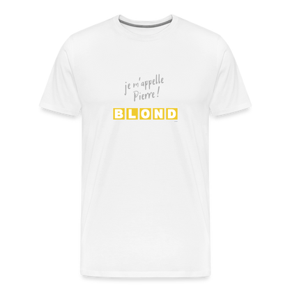 T-shirt Premium Homme Je m'appelle Pierre BLOND - blanc