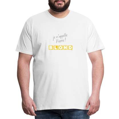 T-shirt Premium Homme Je m'appelle Pierre BLOND - blanc