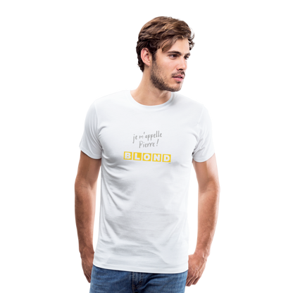 T-shirt Premium Homme Je m'appelle Pierre BLOND - blanc