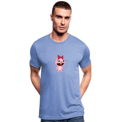 Giggles - Happy Tree Friends - T-shirt chiné Bella + Canvas Unisexe - bleu chiné